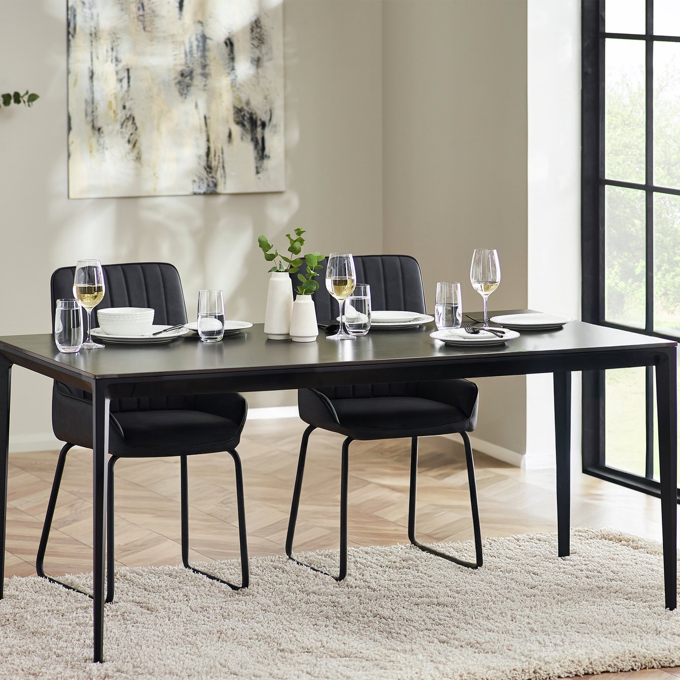 Julian Bowen Dexter 4 Seater Dining Table - Slate Grey