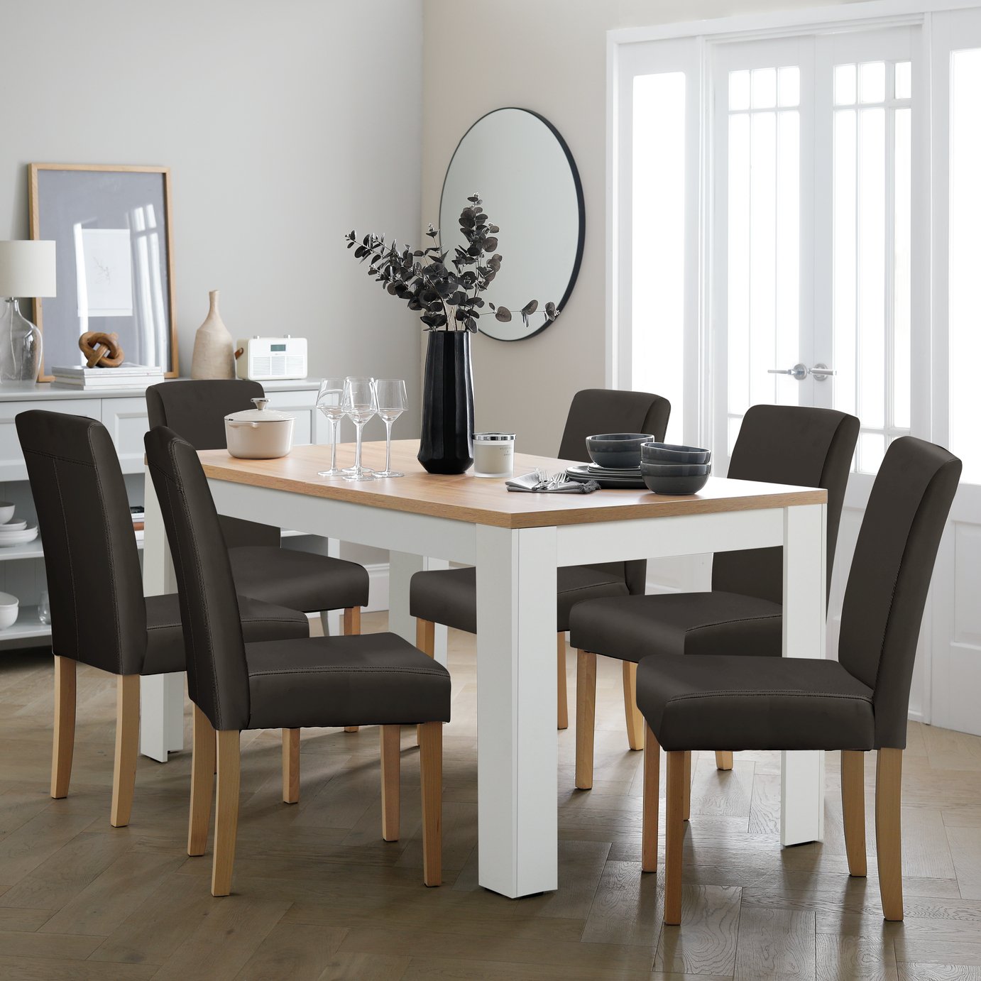 Argos Home Preston Extending Grey Dining Table & 6 Chairs