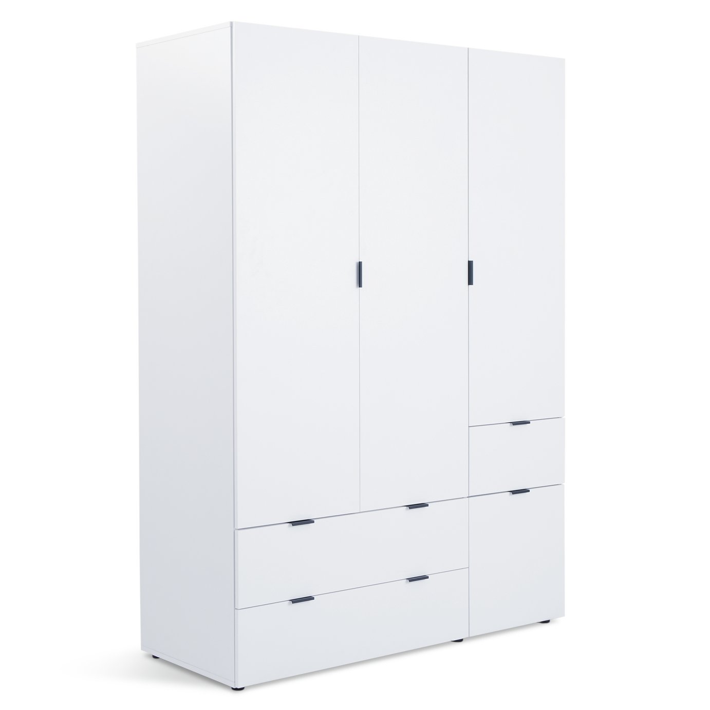 Habitat Zeke 3 Door 3 Drawer Wardrobe - White