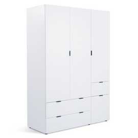 Habitat Zeke 3 Door 3 Drawer Wardrobe - White