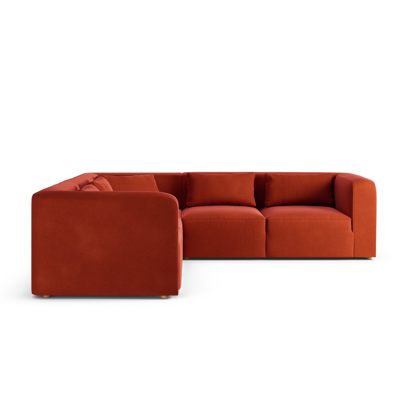 Habitat Lars Reversible Corner Sofa - Burnt Orange -Ash Leg