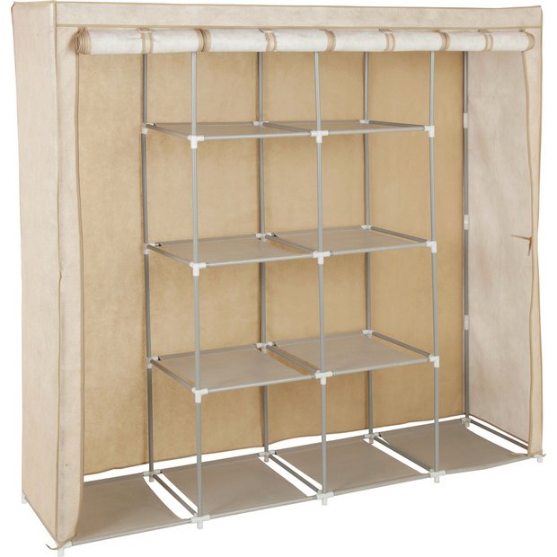 Metal deals canvas wardrobe