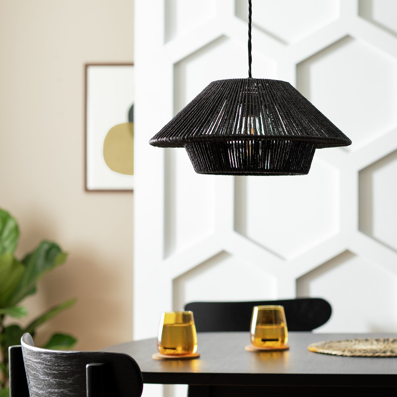 Habitat Paper Rope 2 Tier Easy Fit Lampshade - 35cm