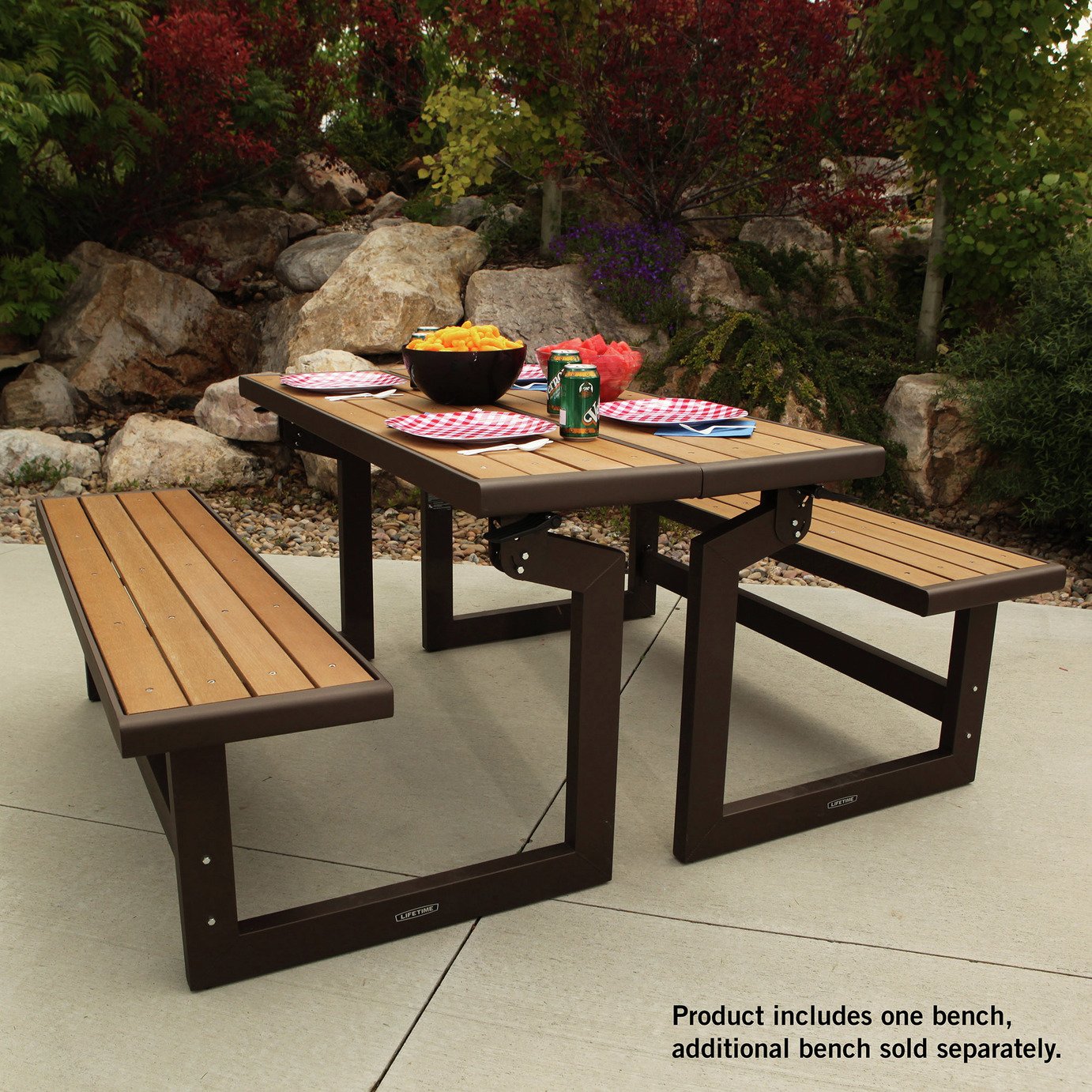 Lifetime 2 Seater Convertible Plastic Garden Bench