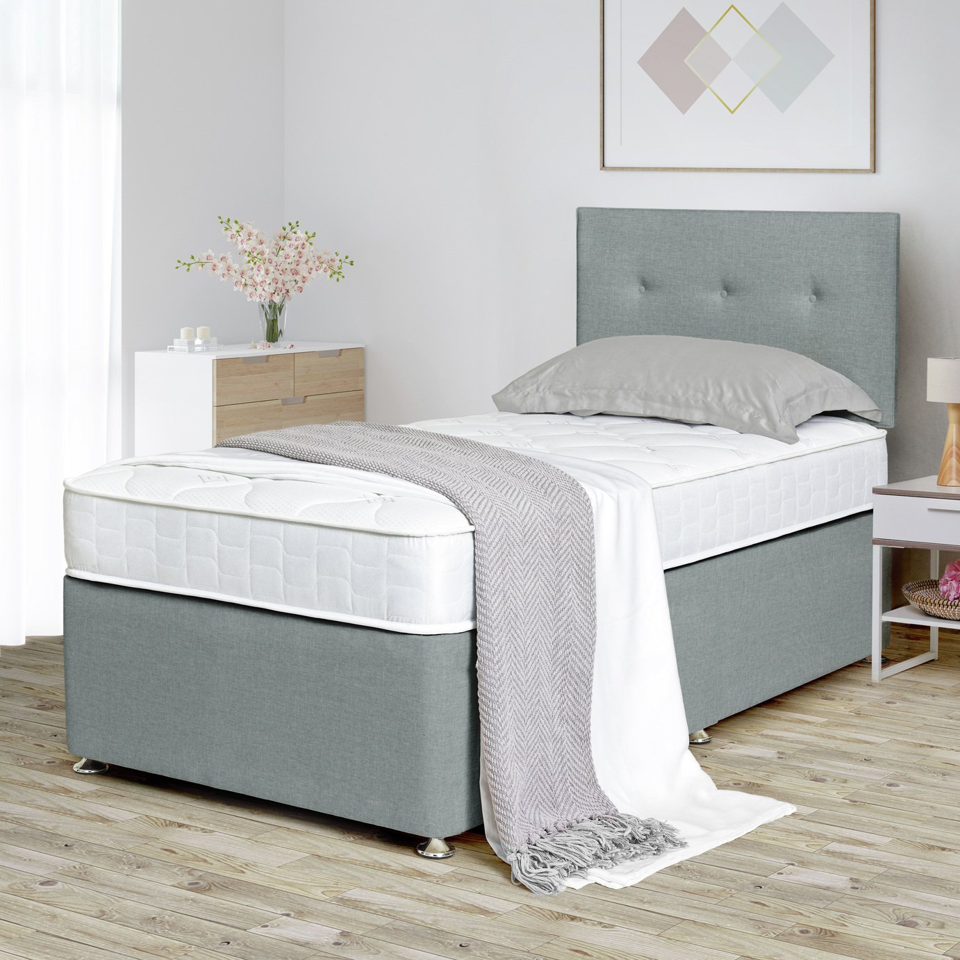 Argos Home Dalham Memory Divan Bed - Single 