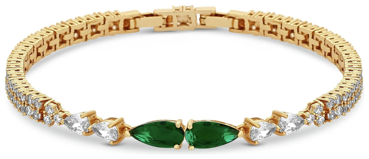 Jon Richard Gold Plated Emerald Stone Bracelet