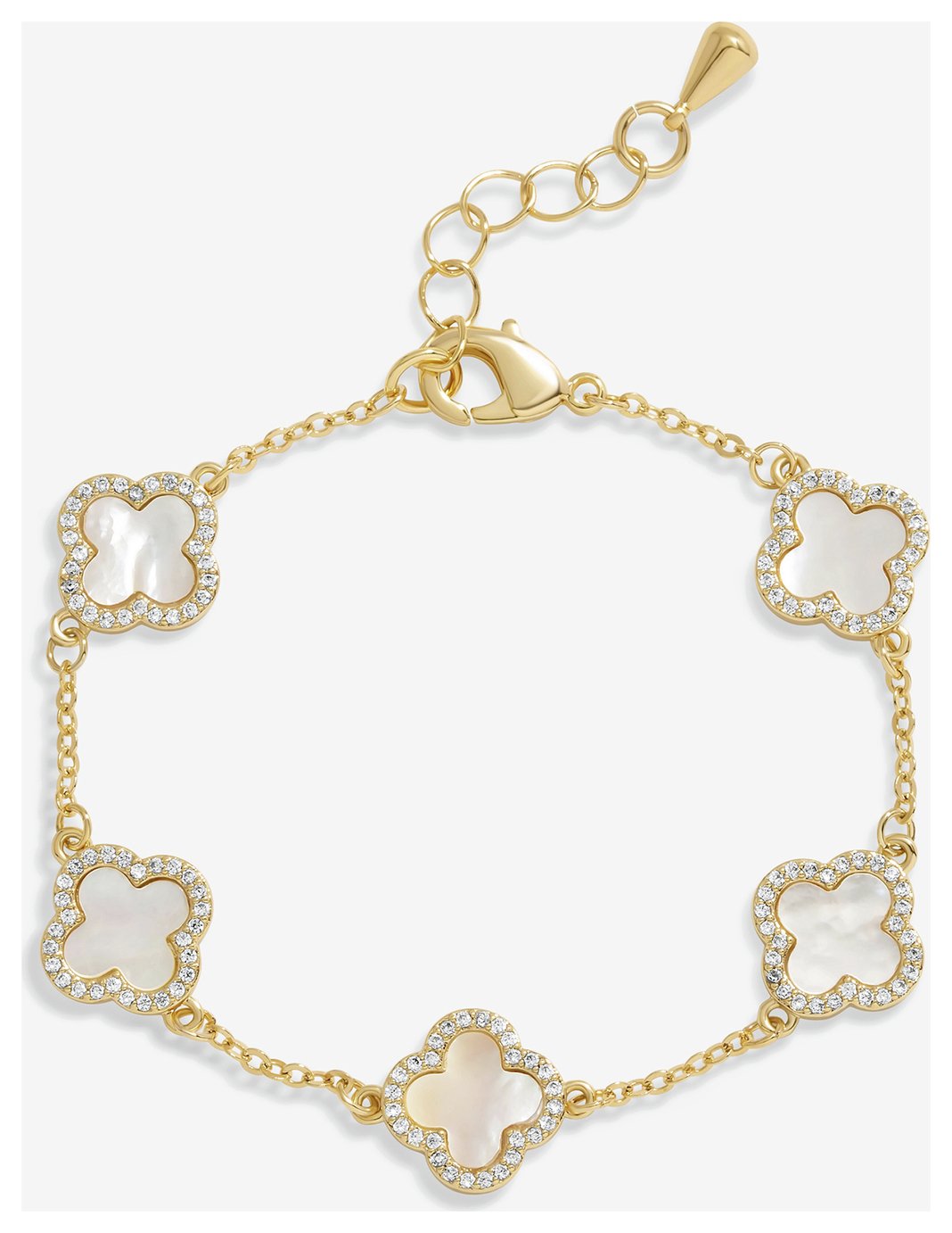Buy Jon Richard Gold Plated Mother of Pearl Clover Bracelet