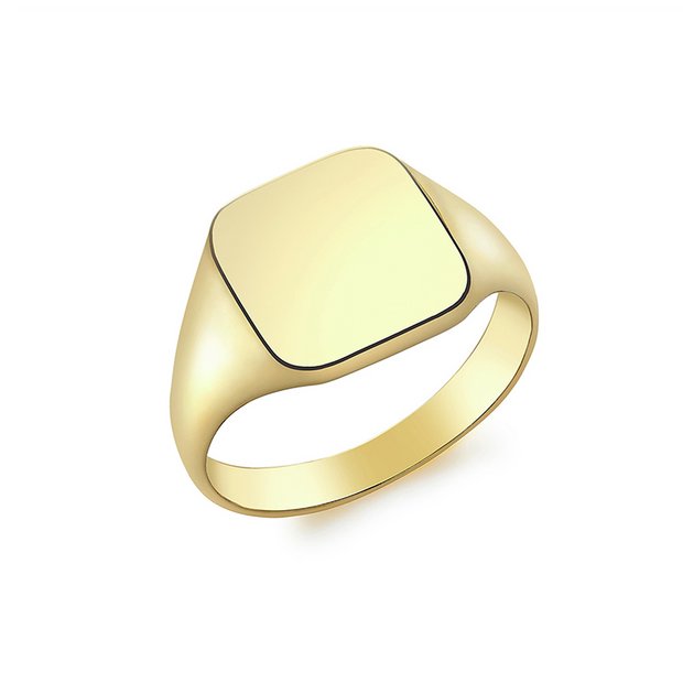 Buy Revere 9ct Gold Men s Personalised Square Signet Ring N Mens rings Argos