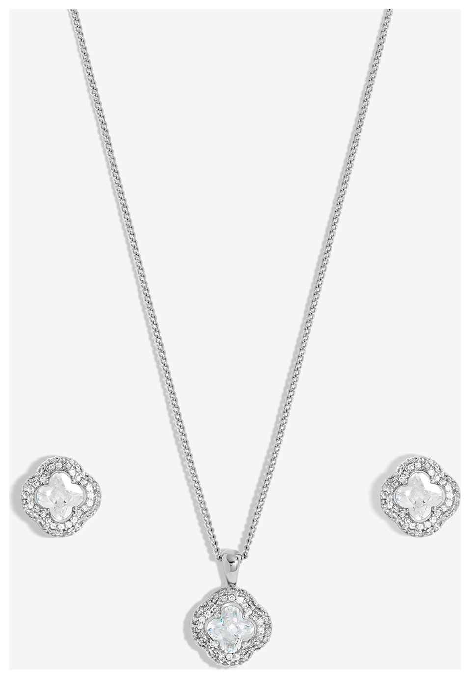 Jon Richard Cubic Zirconia Clover Jewellery Set 