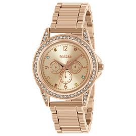 Tikkers Rose Gold Coloured Stoneset Dial Watch