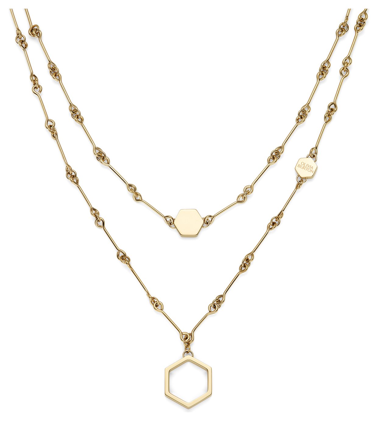 Olivia Burton Gold and Stainless Steel Double Layer Necklace