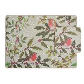 'Argos Home Robin Corkback Set of 4 Placemats & Coasters Set