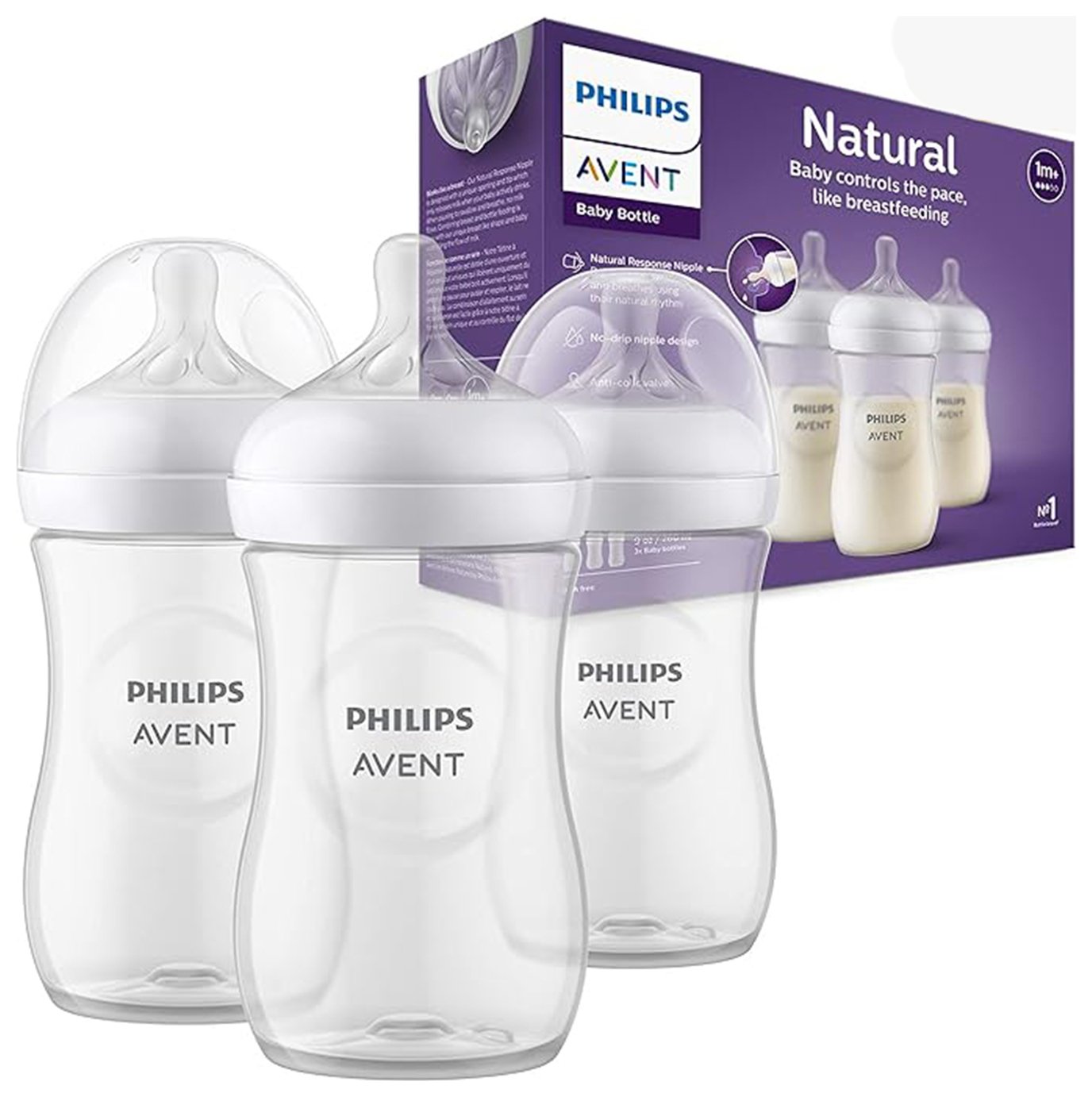 Philips Avent Natural Response Baby Bottles 3pk