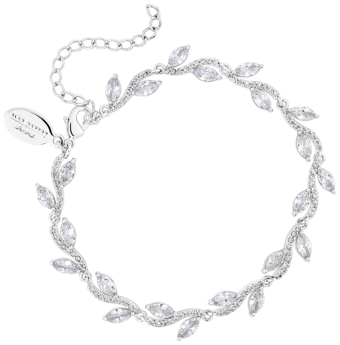 Jon Richard Cubic Zirconia Pave Wave Leaf Bracelet