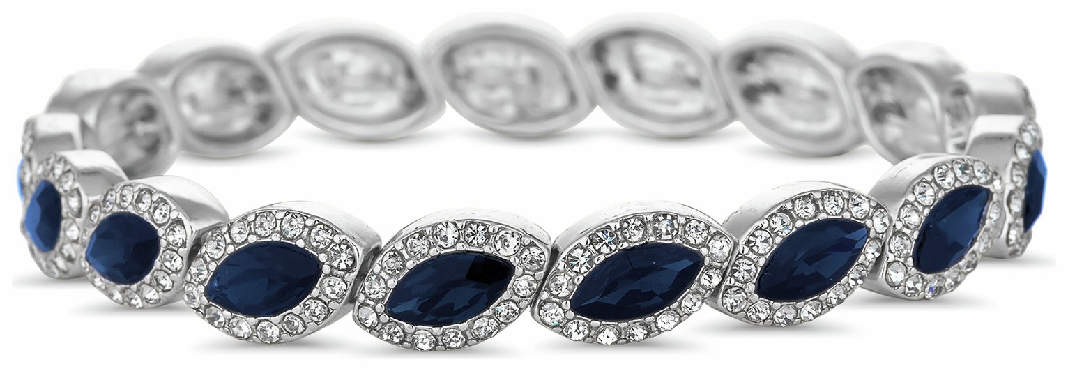 Jon Richard Blue and Crystal Stones Stretch Bracelet