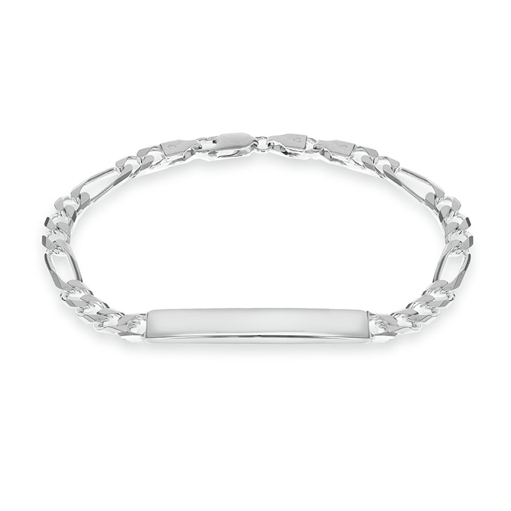 Revere Sterling Silver Personalised Figaro ID Bracelet