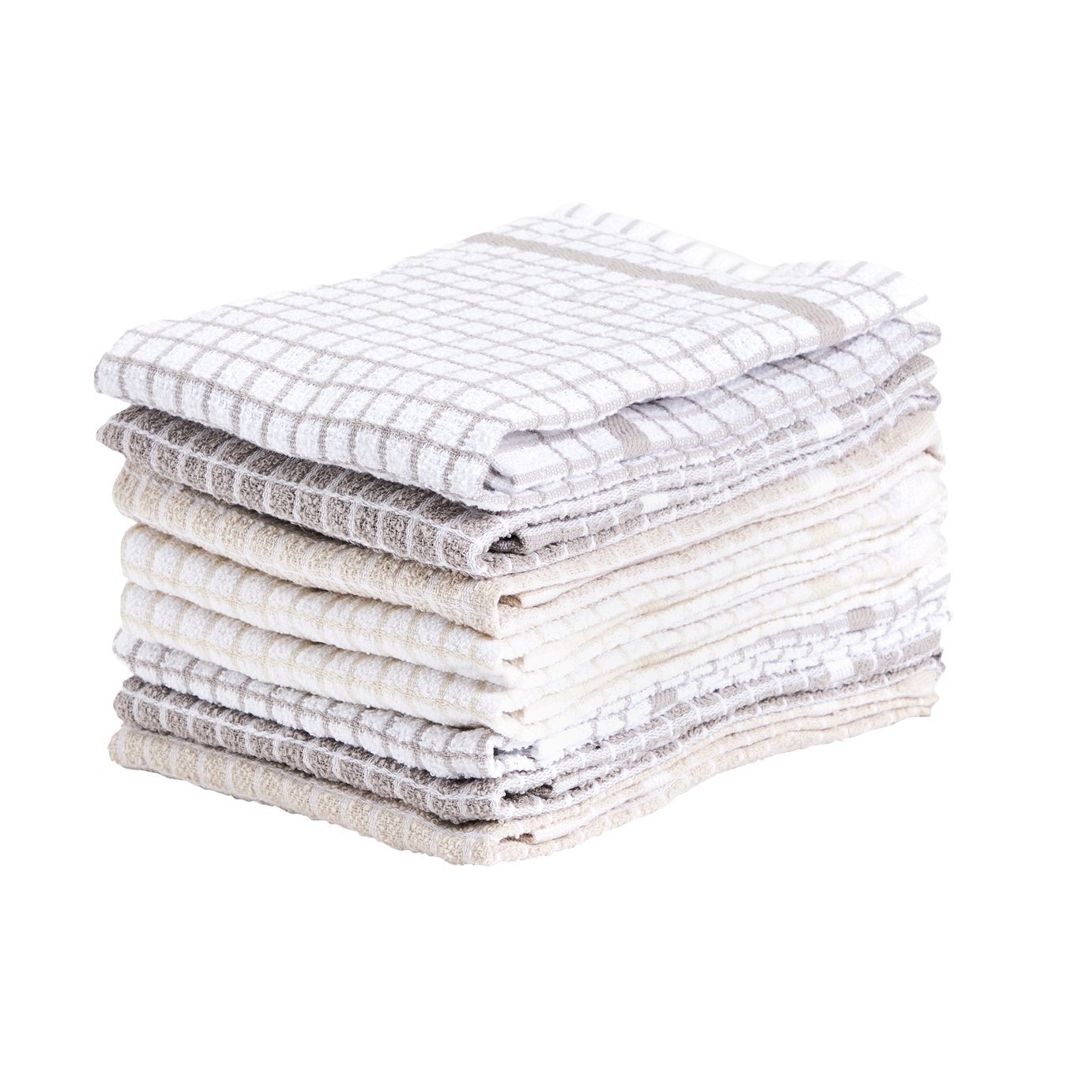 Argos Home Terry Pack of 8 Tea Towels - Neutral