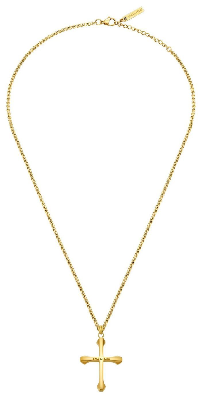 Police Men's Gold Plated Cross Pendant Necklace Necklace