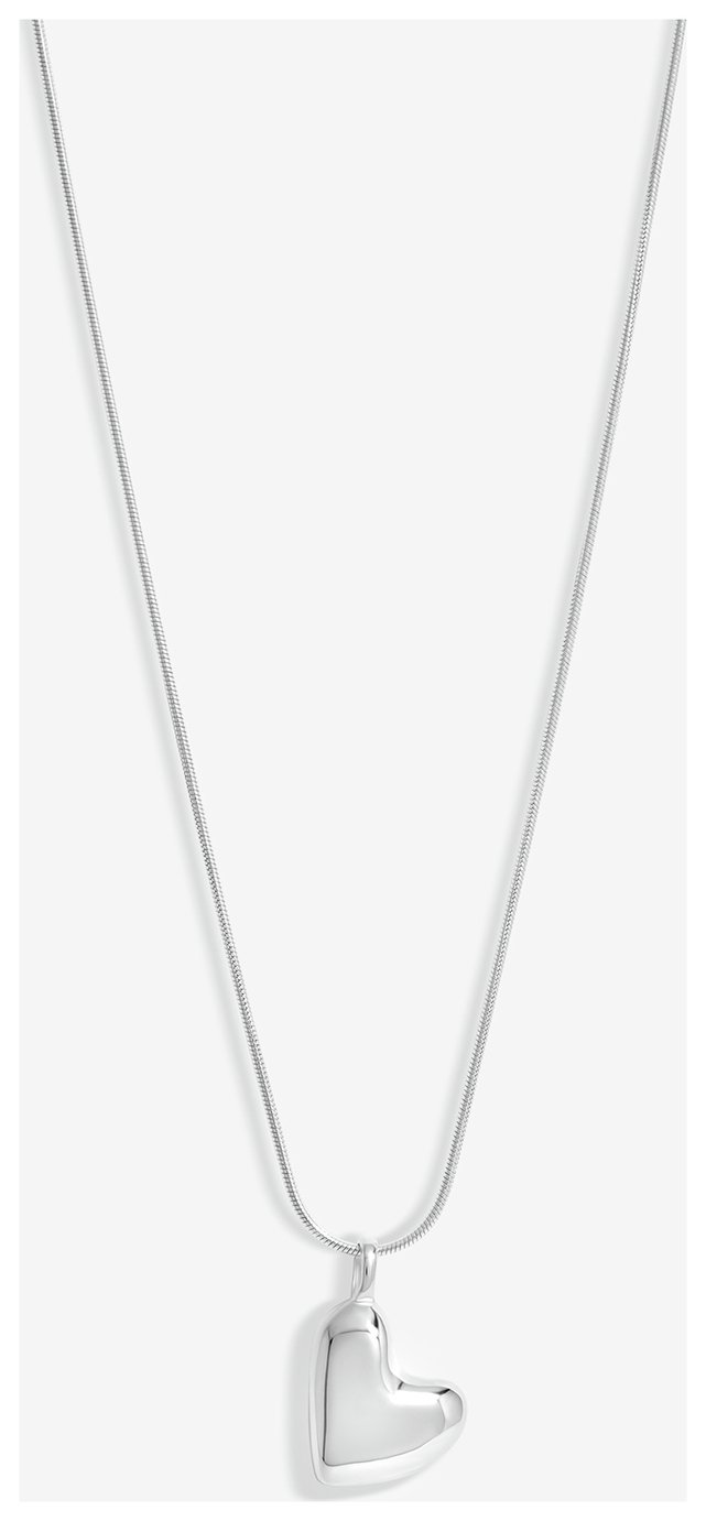 Simply Silver Sterling Silver Molten Heart Pendant Necklace 