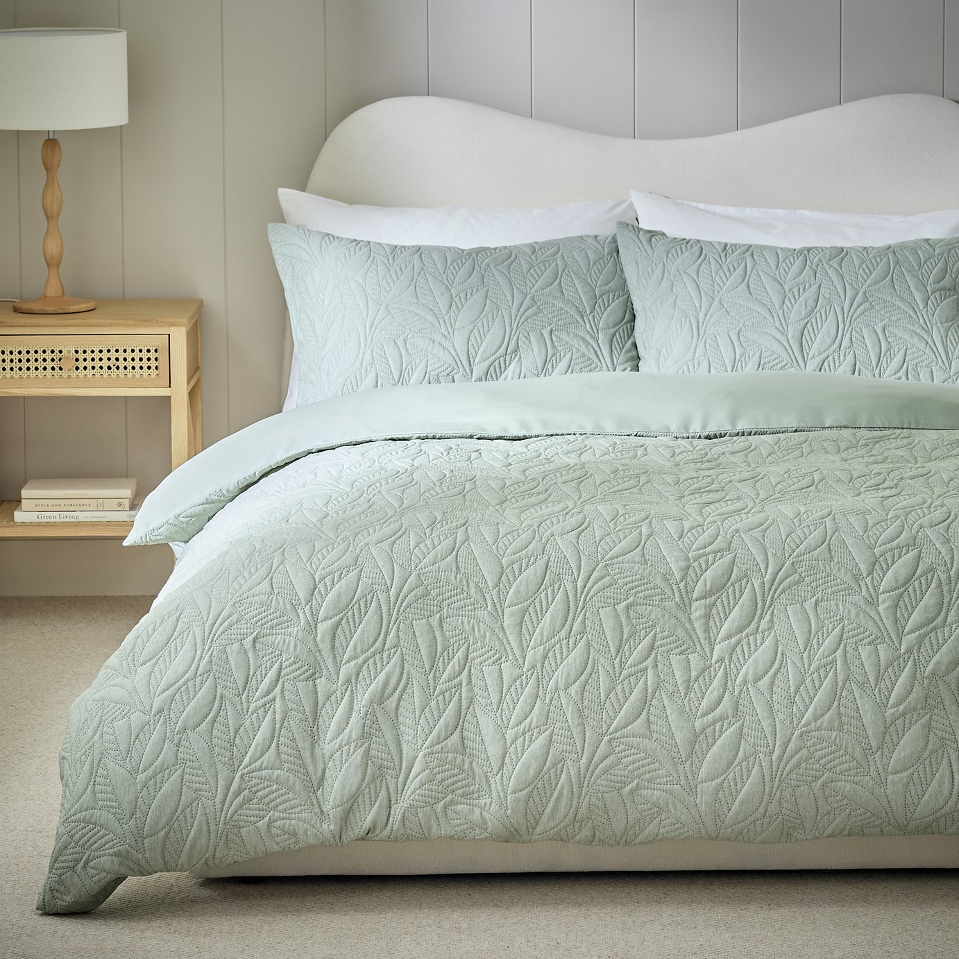 Habitat Leaf Pinsonic Green Bedding Set