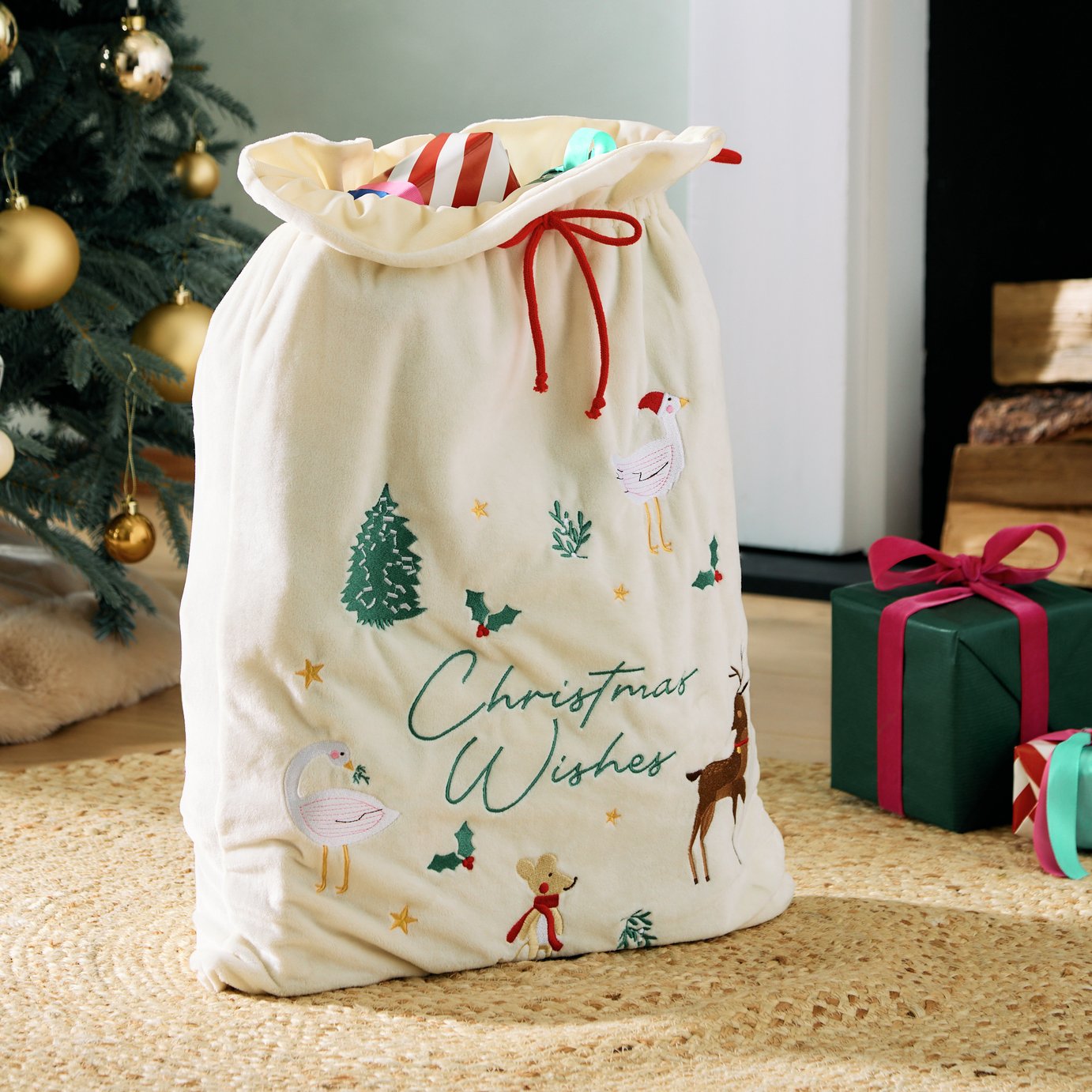 Argos Home Embroidered Character Sack Christmas Decoration