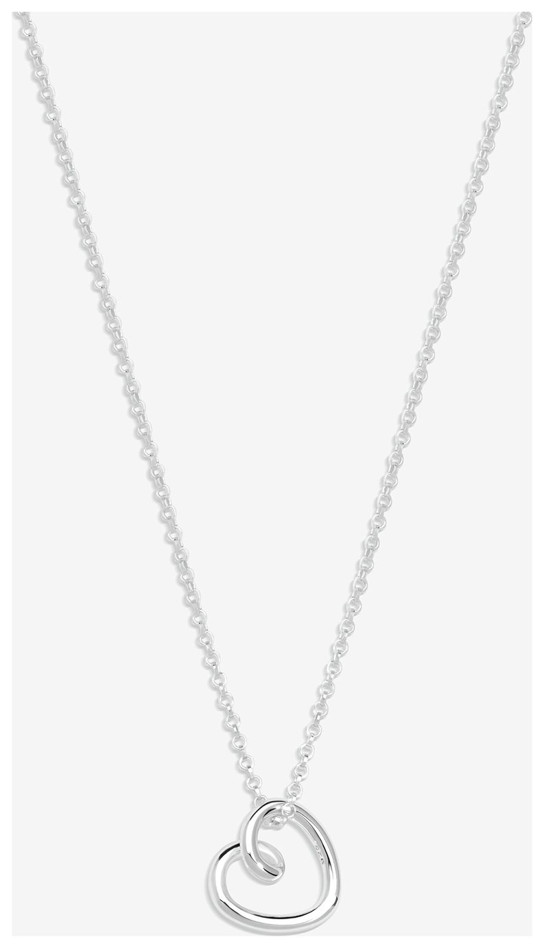 Simply Silver Sterling Silver Open Heart Pendant Necklace