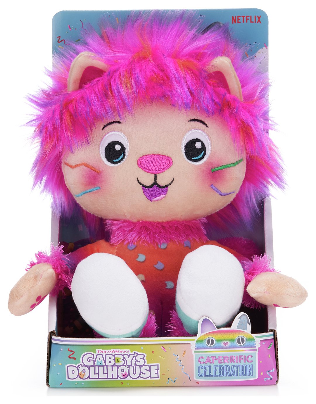 Gabby's Dollhouse Marty The Party Cat Soft Toy
