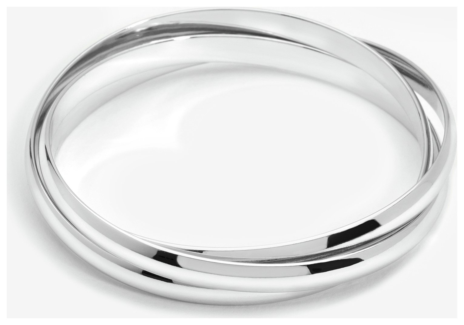 Jon Richard Silver Plated Interlock Hinged Bangle