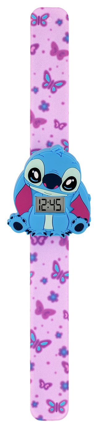 Disney Stitch Kids Pink Butterfly Slap Watch