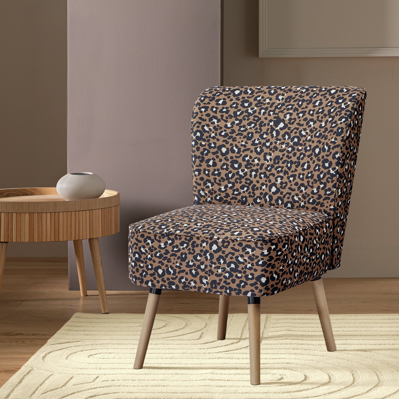 Habitat Eppy Fabric Accent Chair - Leopard Print