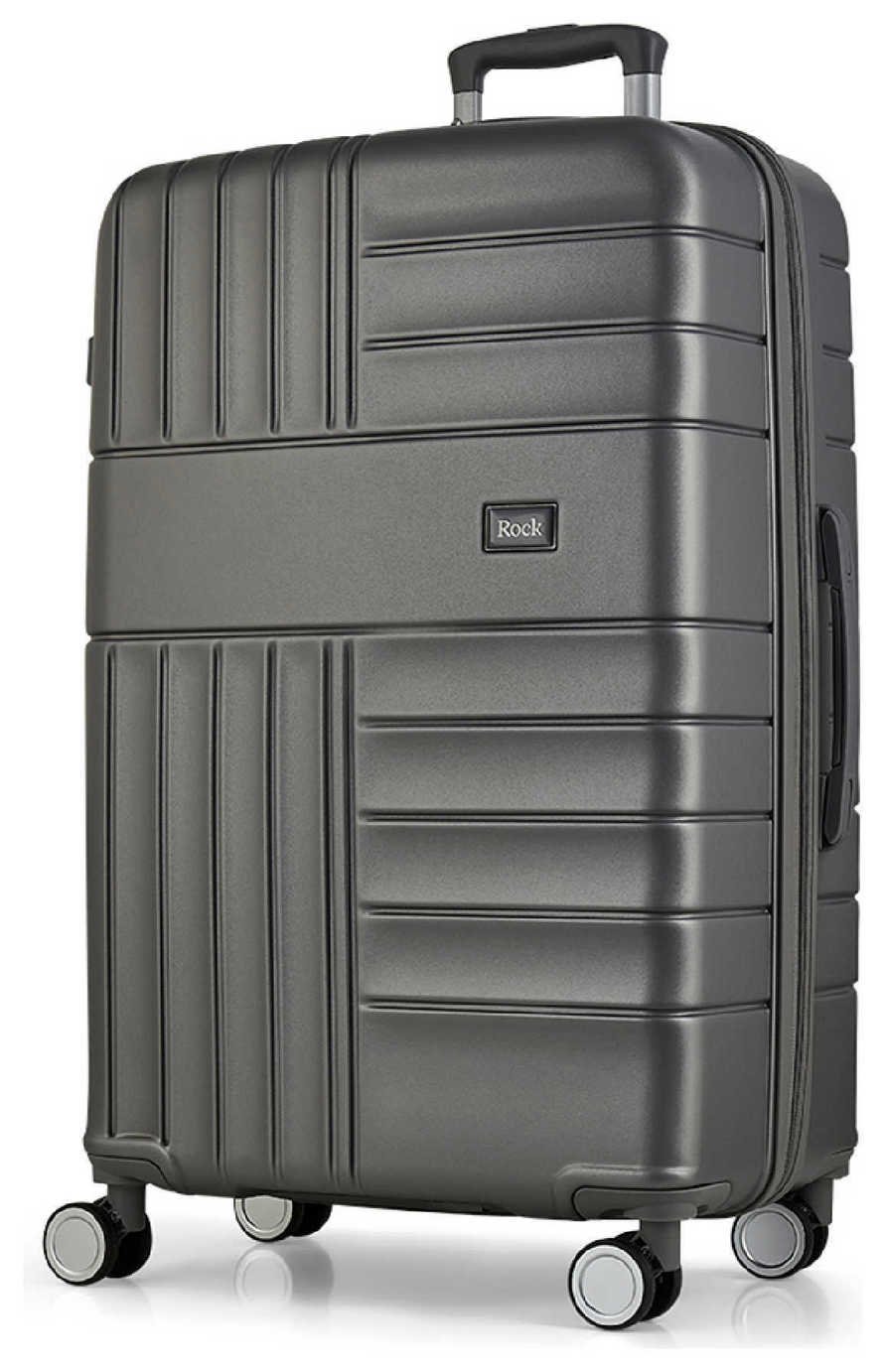 Rock 8 Wheel Hard Suitcase - Large, Charcoal