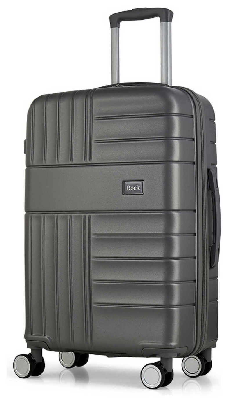 Rock 8 Wheel Hard Suitcase - Charcoal