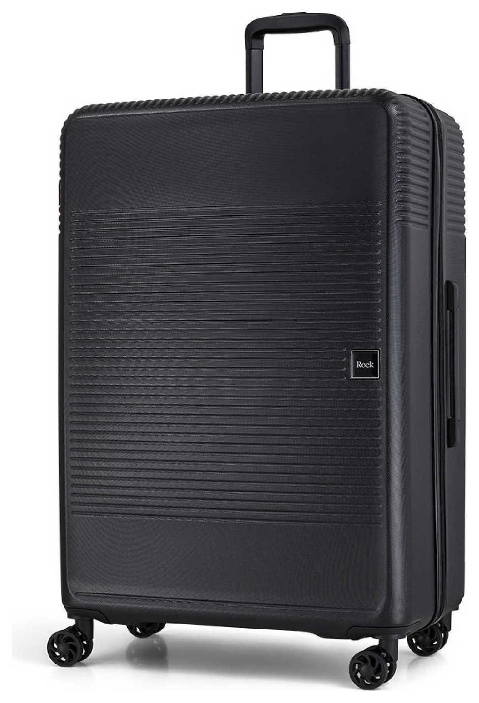 Rock 8 Wheel Hard Suitcase - Large, Black