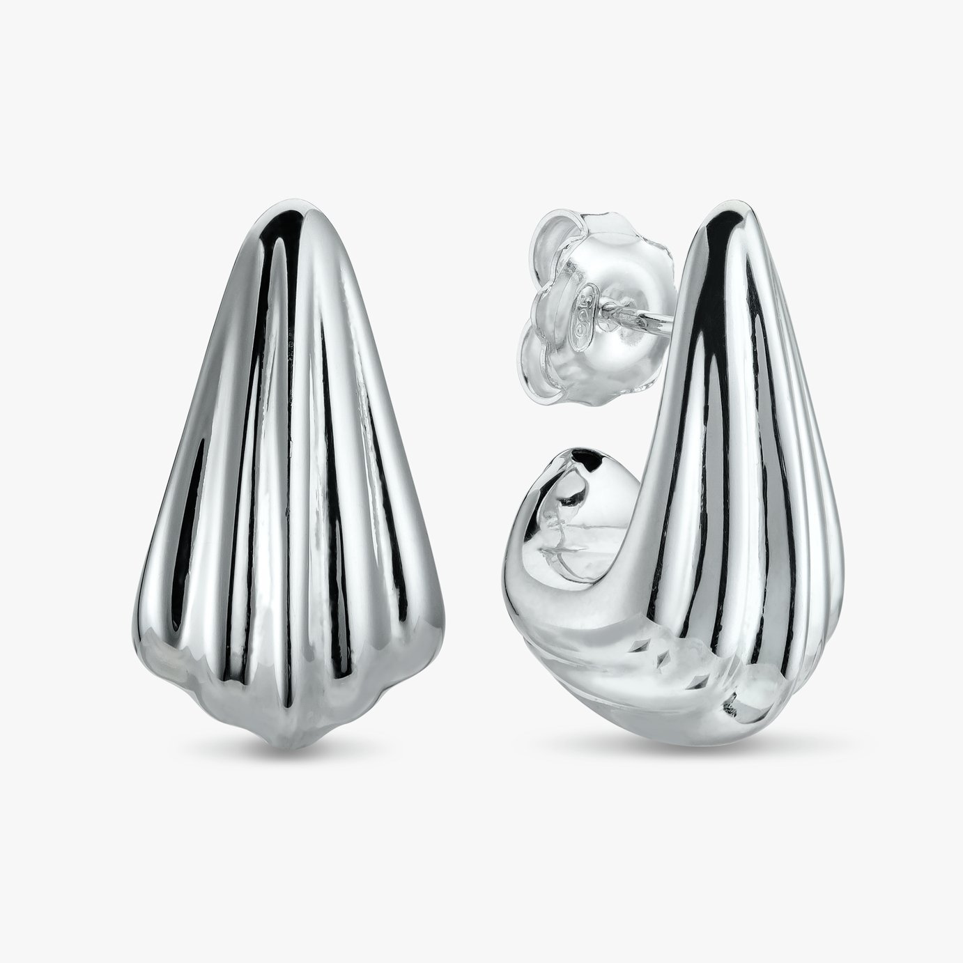 Revere Sterling Silver Rippled Drop Earrings
