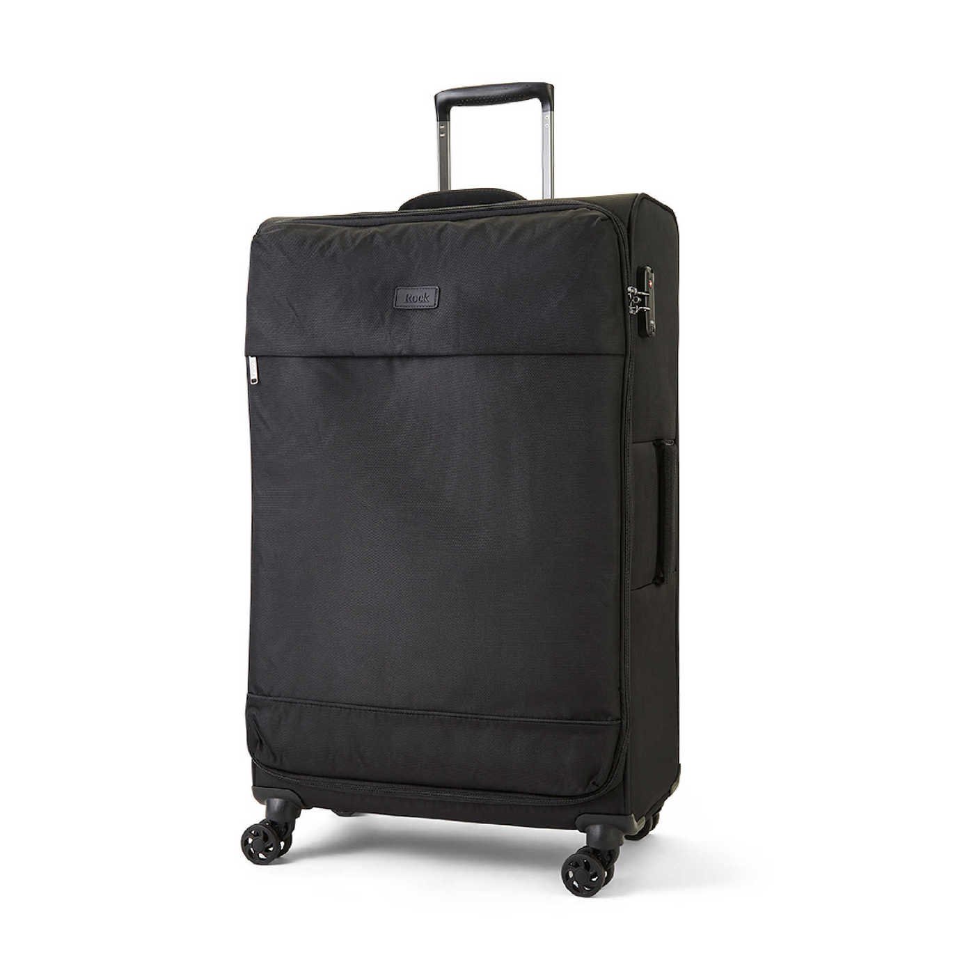 Rock 8 Wheel Soft Suitcase - Large, Black