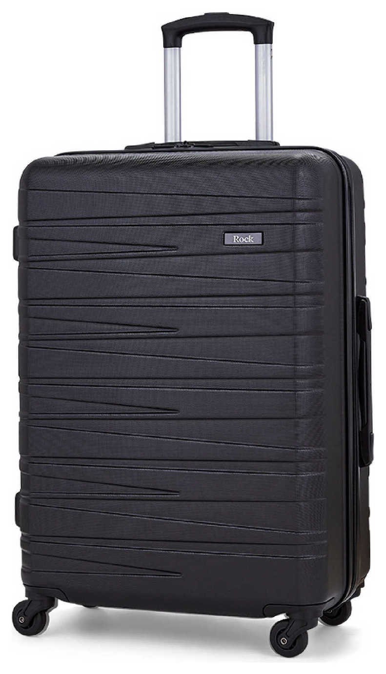 Rock 4 Wheel Hard Suitcase - Medium, Black