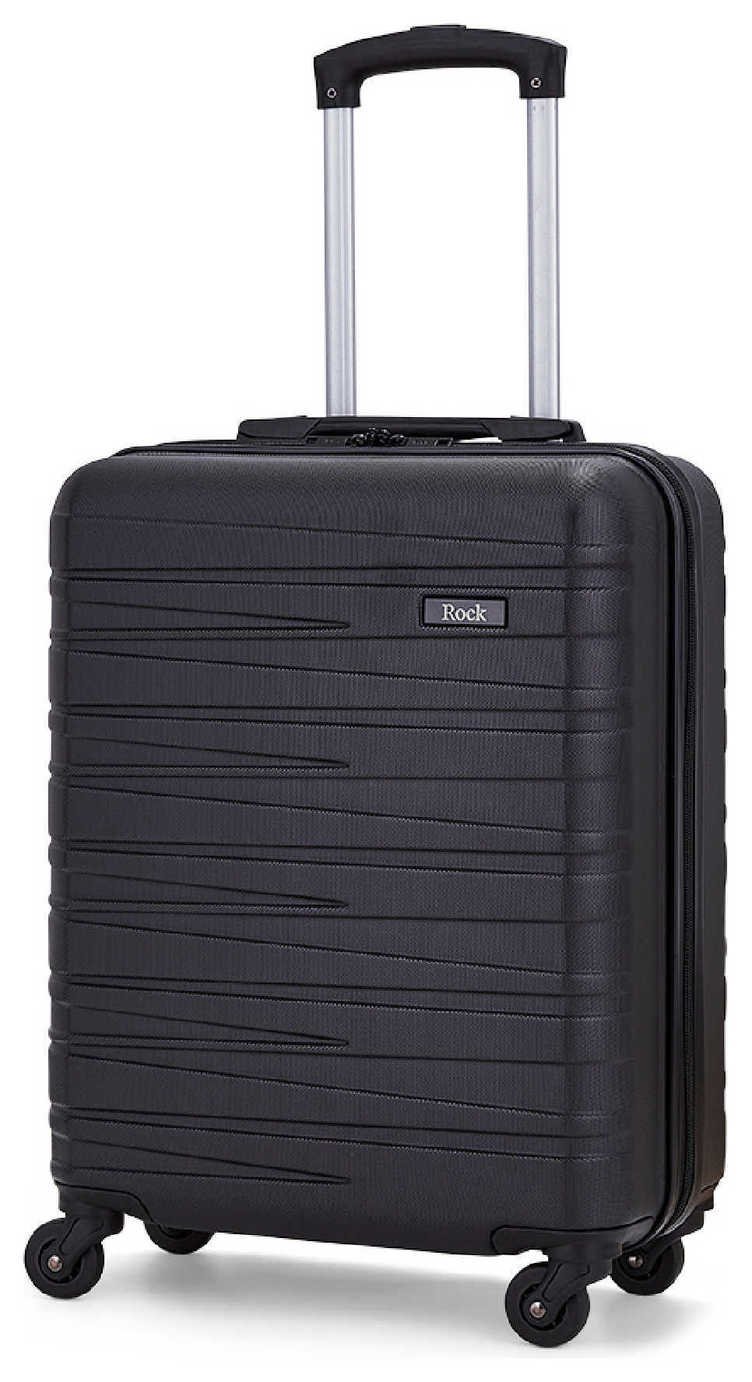 Rock 4 Wheel Hard Suitcase - Black