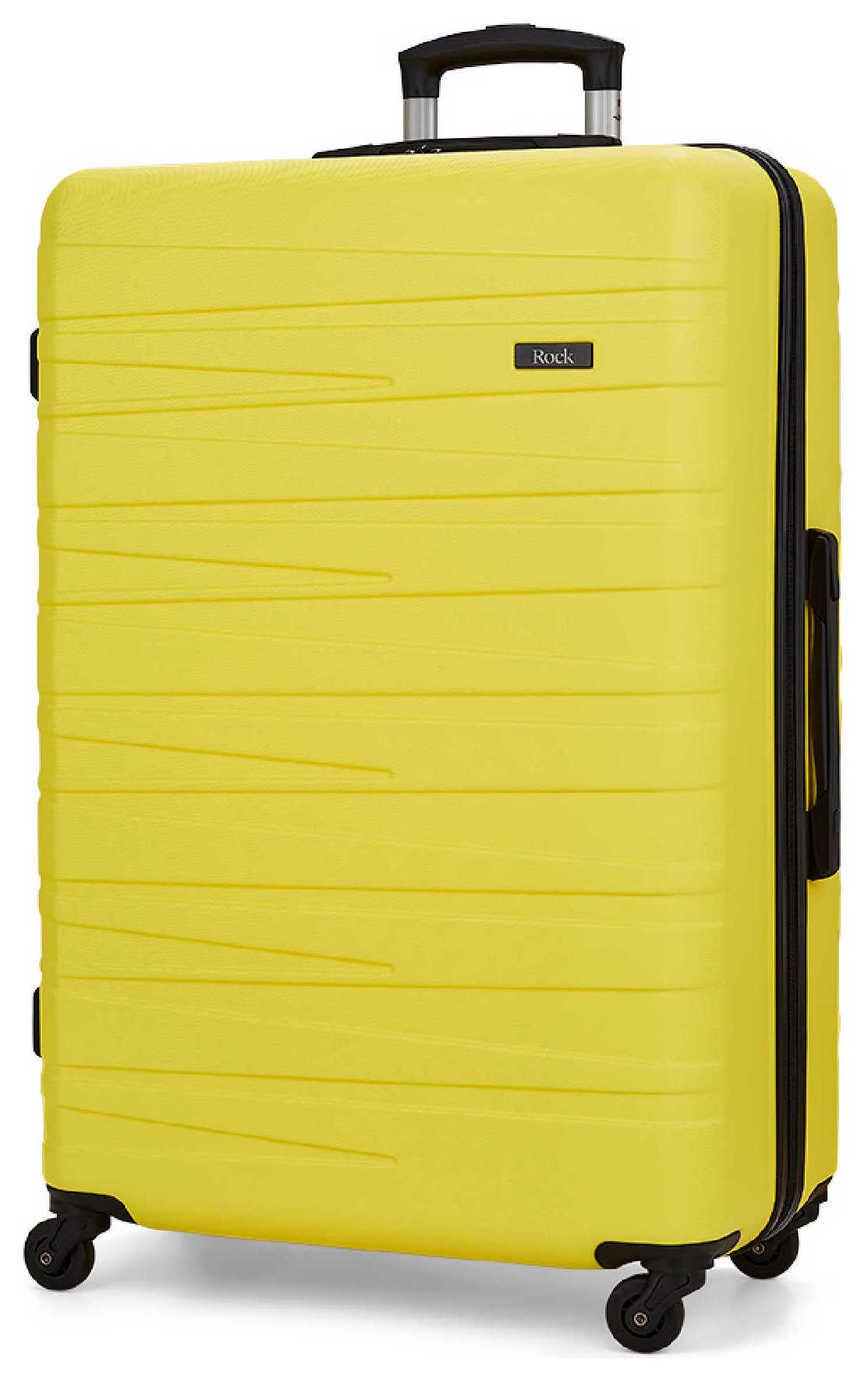 Rock 4 Wheel Hard Suitcase - Large, Yellow