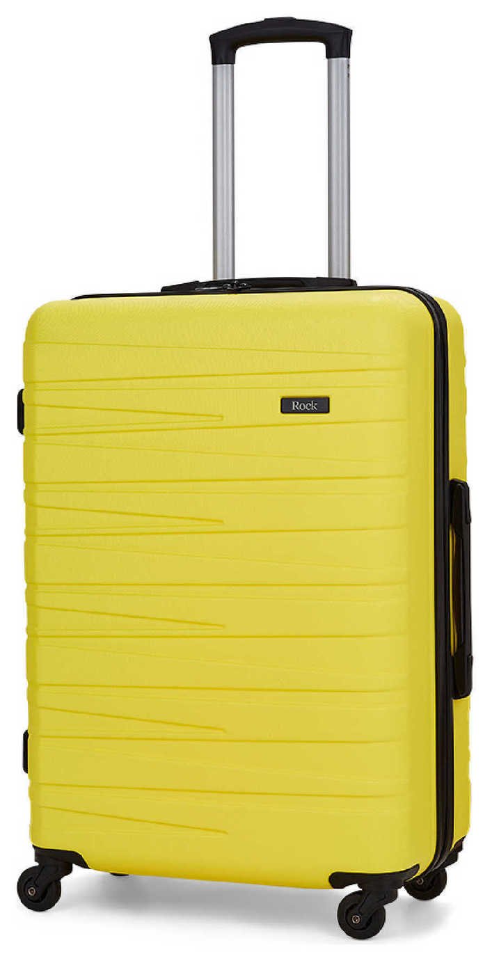 Rock 4 Wheel Hard Suitcase - Yellow