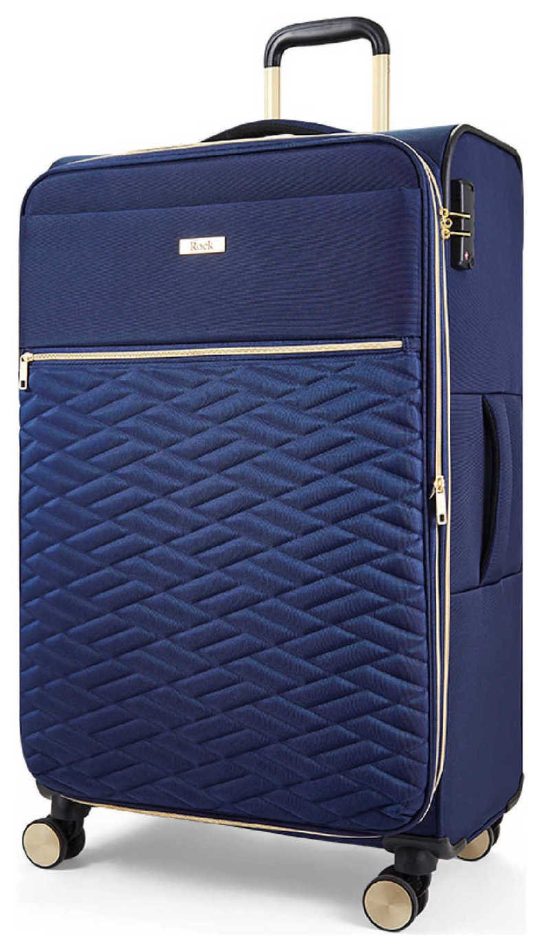 Rock Expandable 8 Wheel Soft Suitcase - Large, Navy