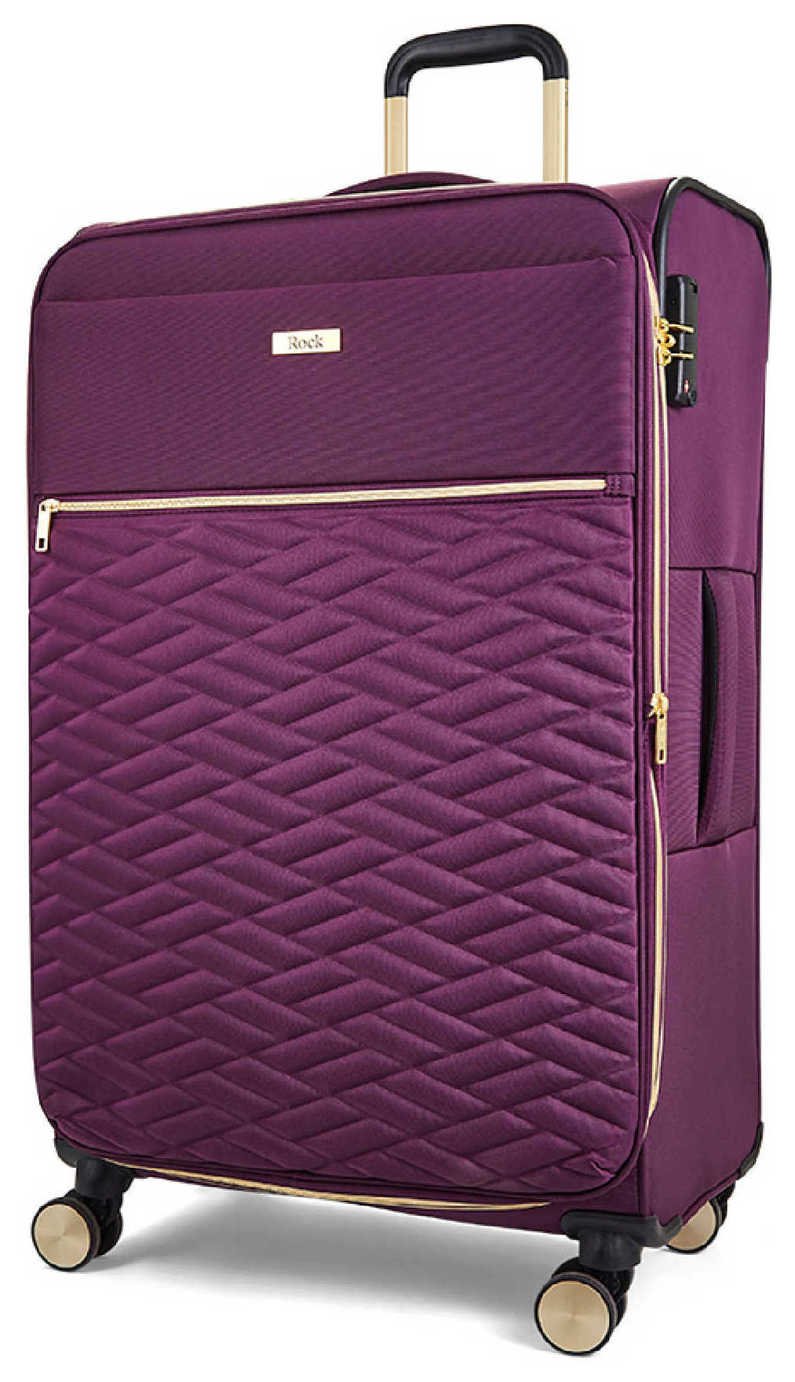 Rock Expandable 8 Wheel Soft Suitcase - Large, Purple