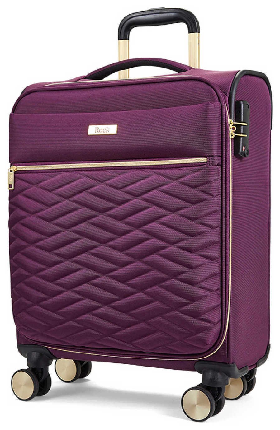 Rock 8 Wheel Soft Suitcase - Small, Purple