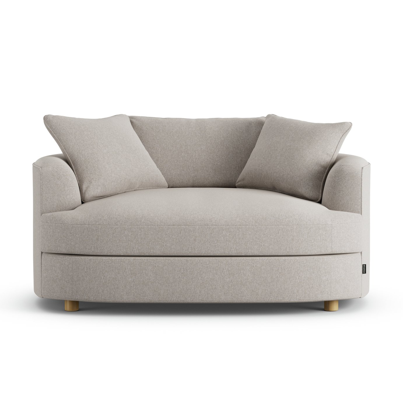 Habitat Sacha Fabric Cuddle Chair - Stone - Ash Leg