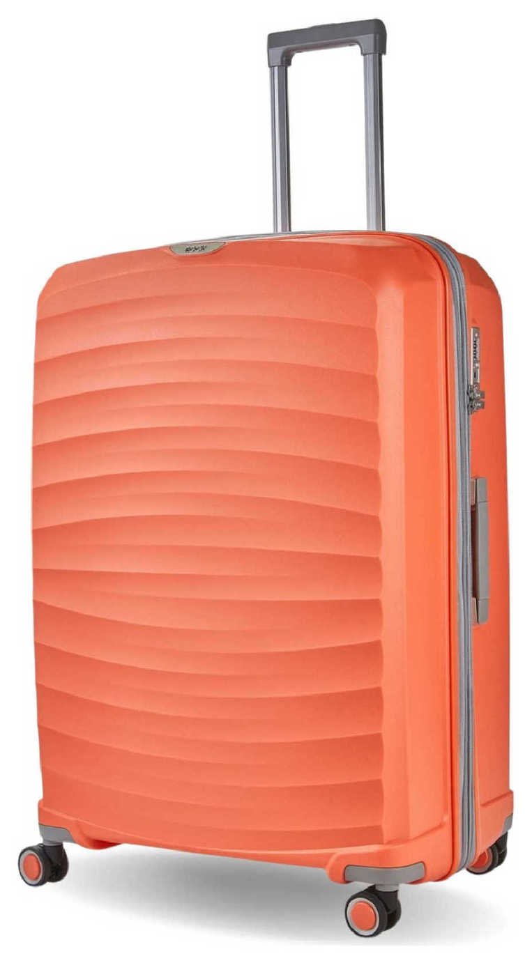 Rock Expandable 8 Wheel Hard Suitcase - Large, Peach