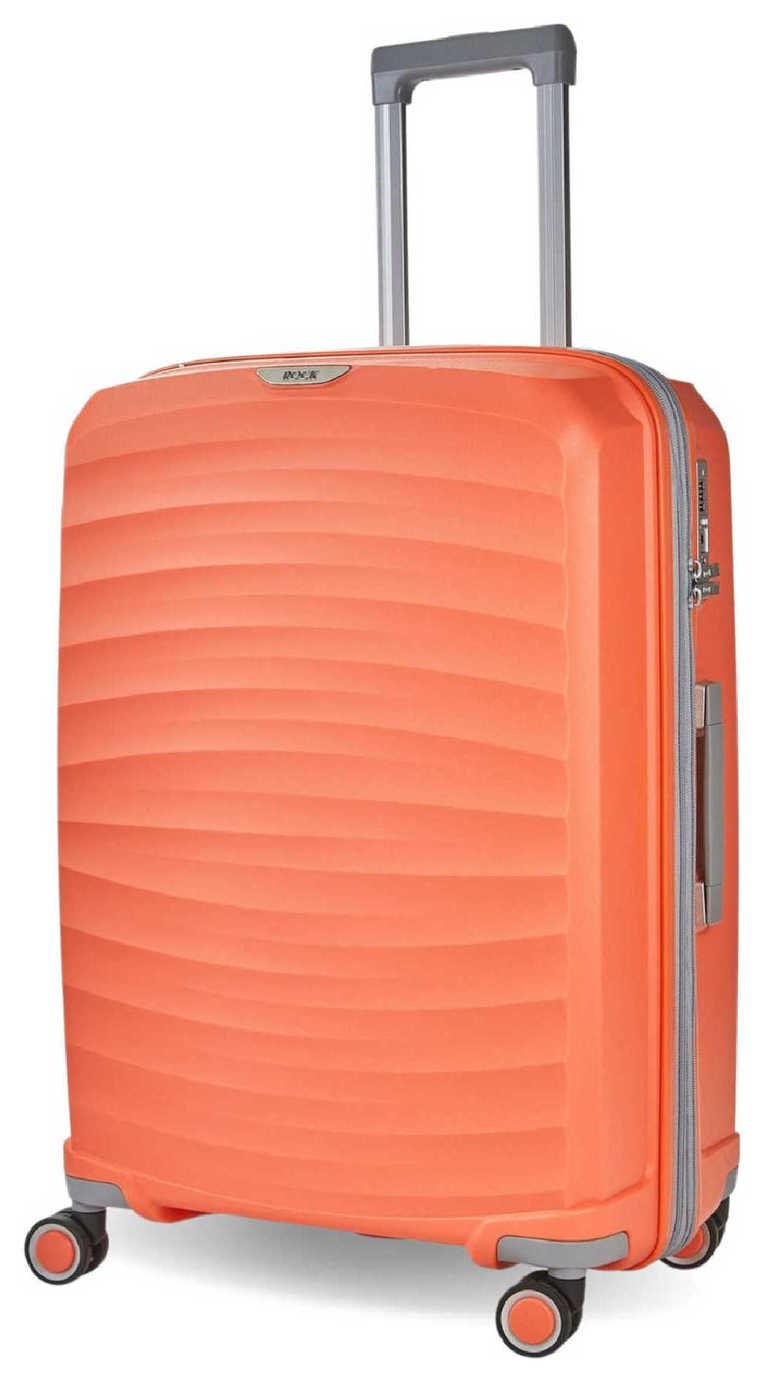 Rock Expandable 8 Wheel Hard Suitcase - Peach