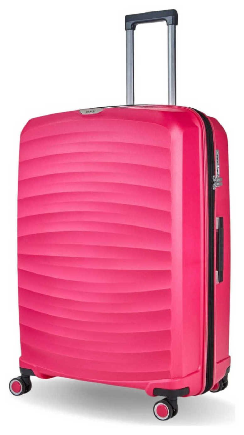 Rock Expandable 8 Wheel Hard Suitcase - Large, Pink