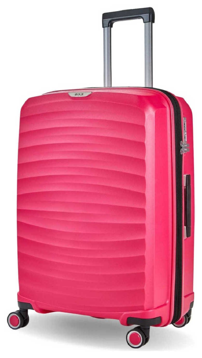 Rock Expandable 8 Wheel Hard Suitcase - Pink