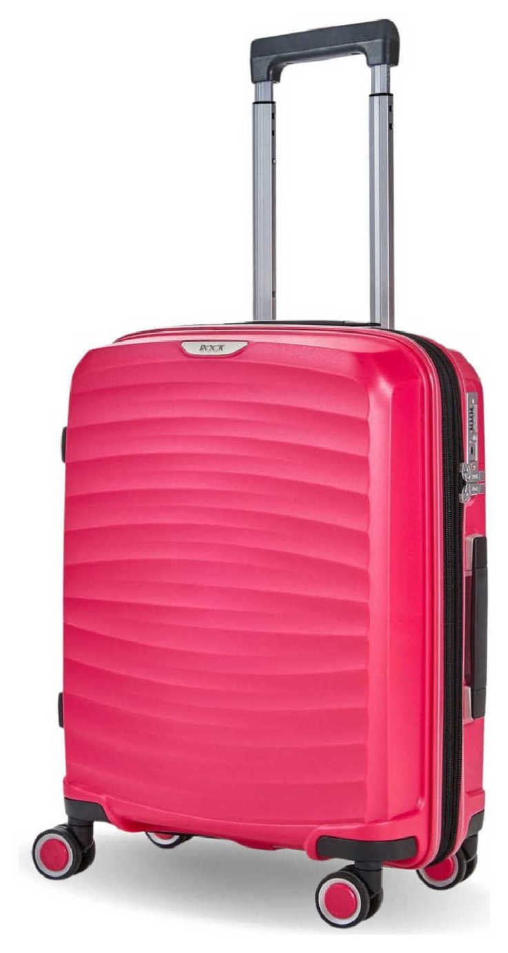 Rock Expandable 8 Wheel Hard Suitcase - Pink
