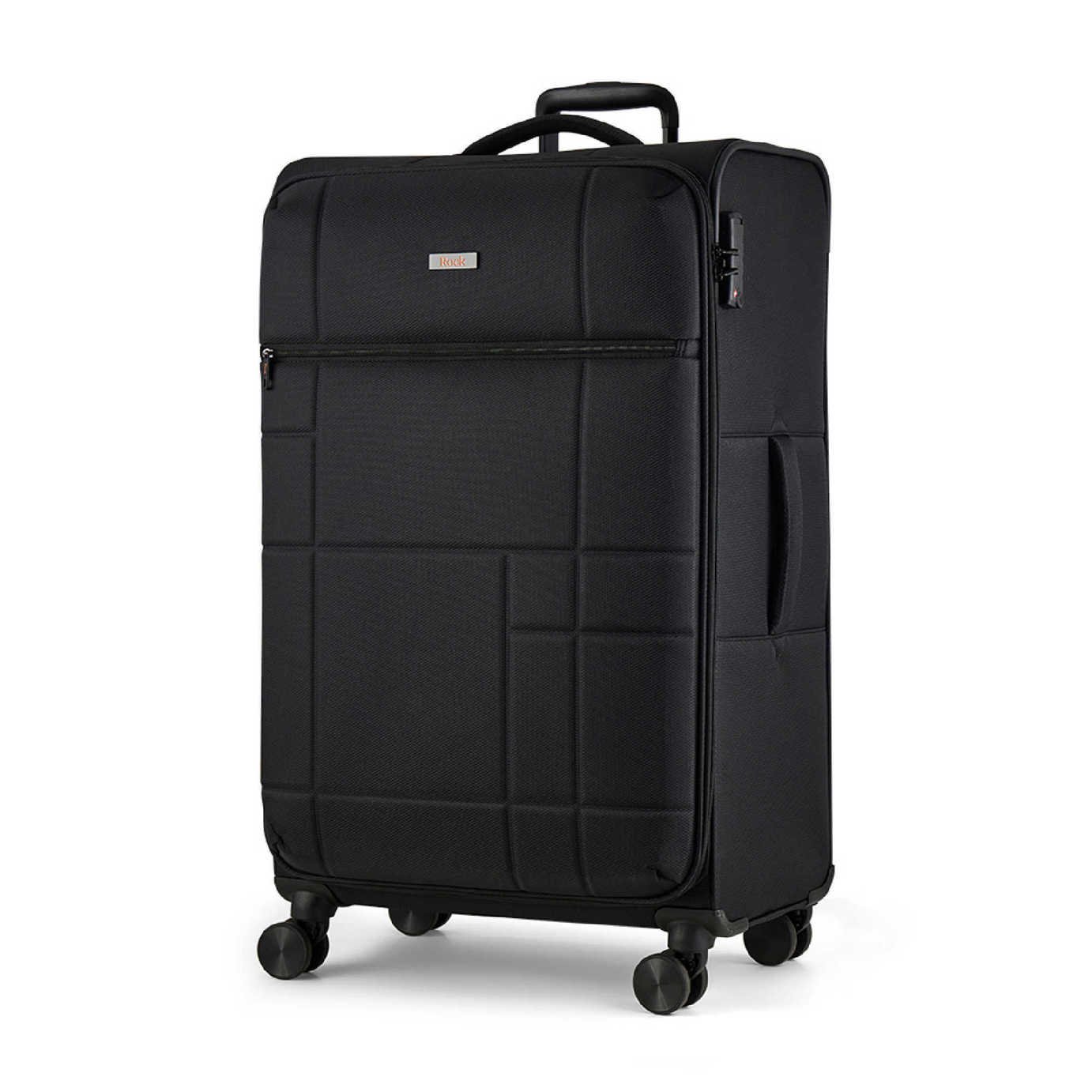 Rock 8 Wheel Soft Suitcase - Large, Black