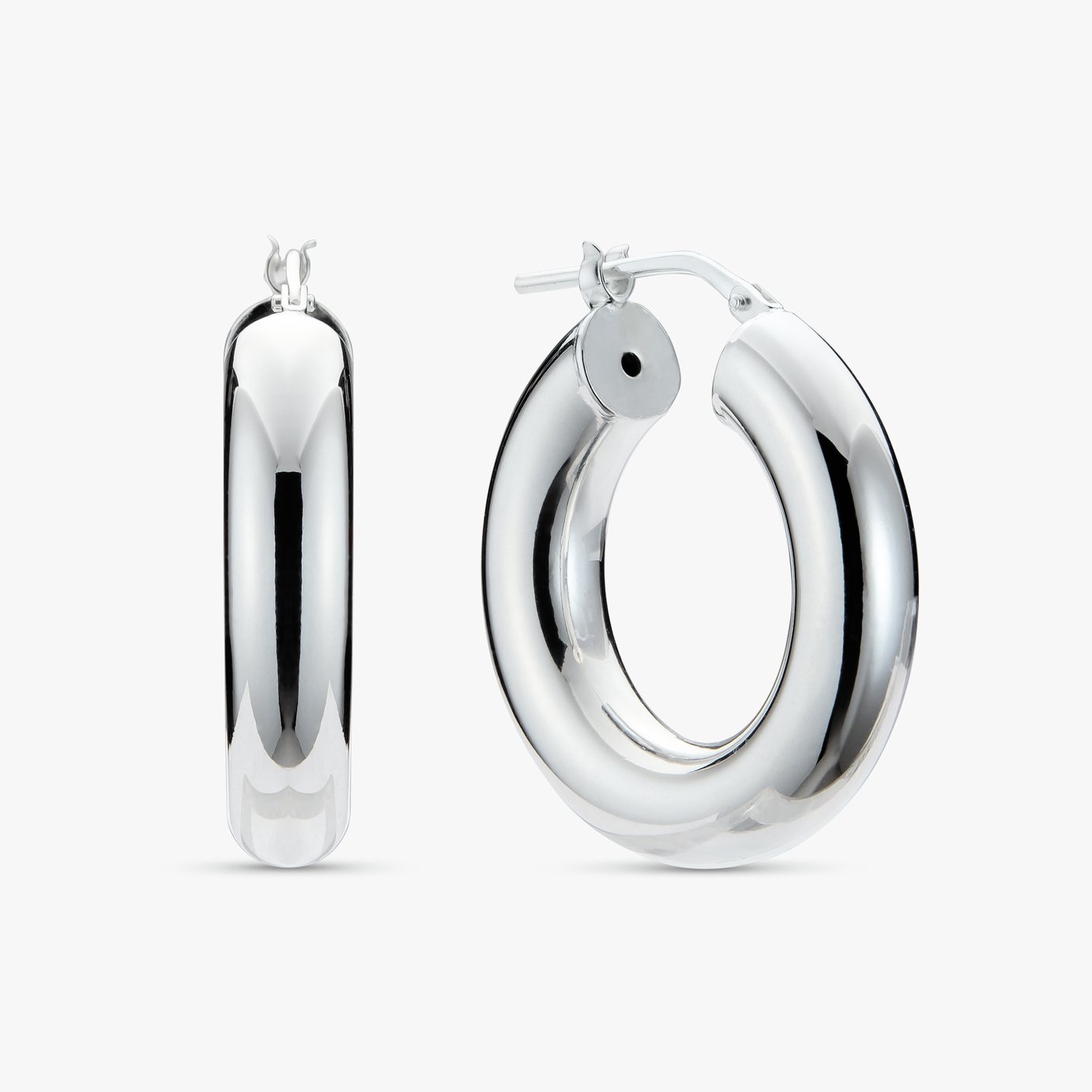 Revere Sterling Silver Chunky Round Hoop Earrings 